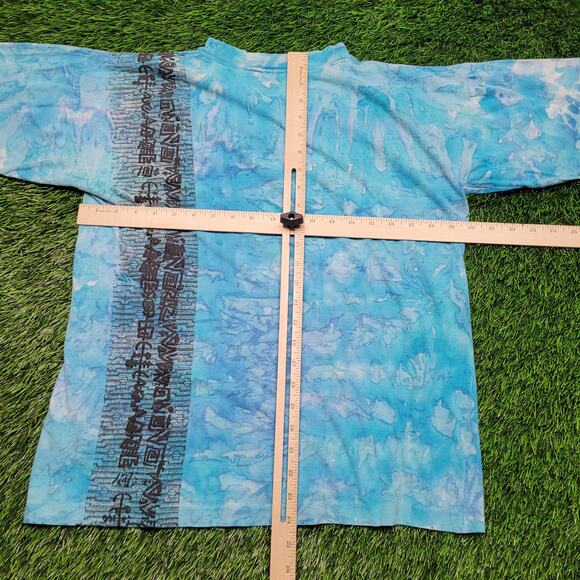 VTG 90s Crystal Wash Abstract Art T-Shirt Mens Small Oversized Boxy Fit Cropped - Picture 6 of 10